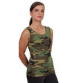 Womens Woodland Camo Stretch Tank Top (XS to 2XL-Large